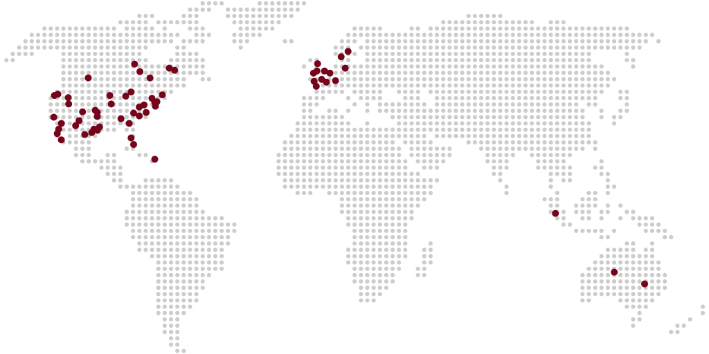 World Map Showing Client Locations