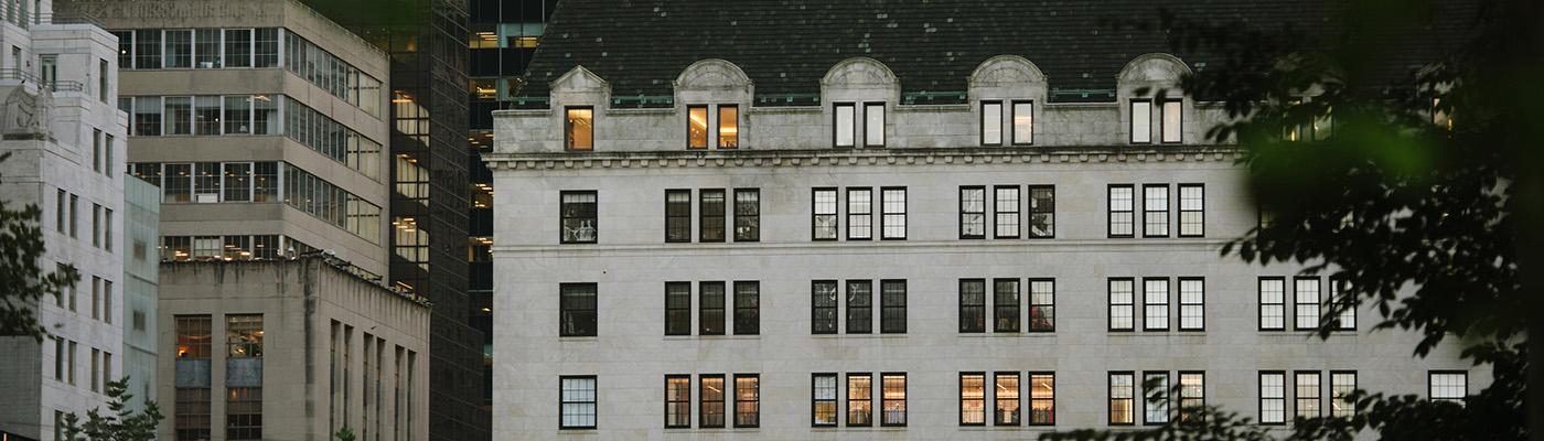Manhattan building at night